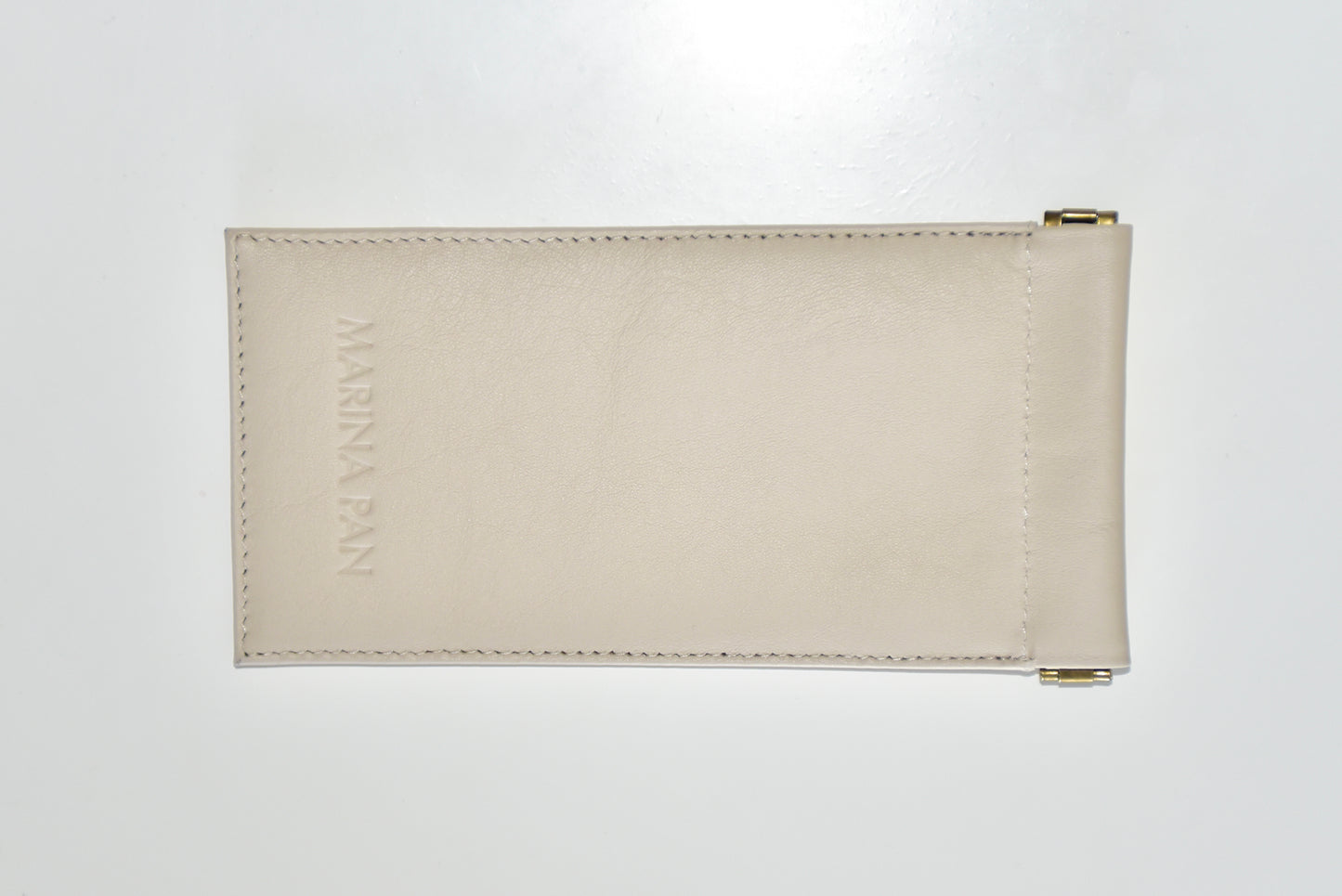 Beige leather glasses case