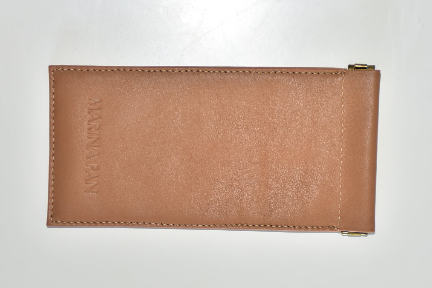 Brown leather glasses case