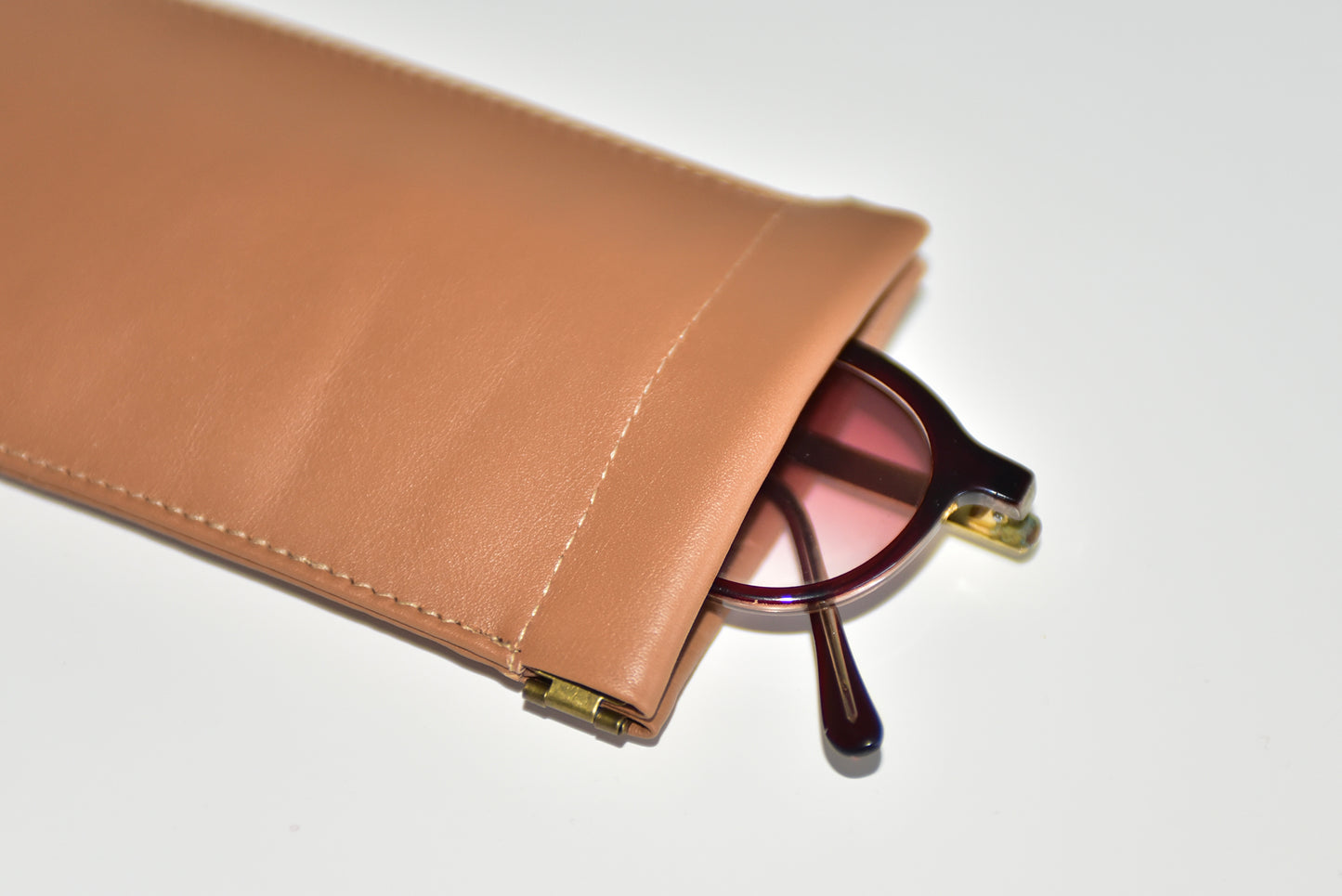 Brown leather glasses case